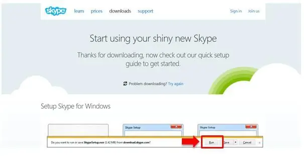 Iscriviti a Skype per la seconda volta