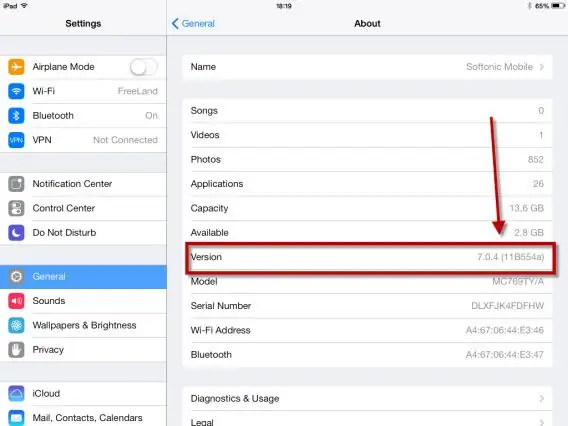ios нұсқасын қалай табуға болады