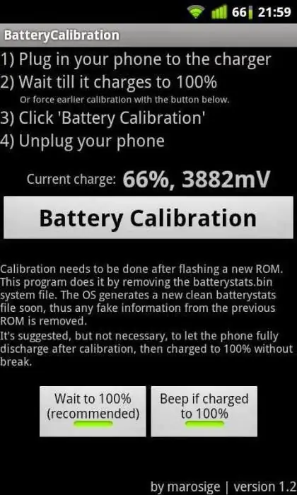 ny android batteri kalibrering