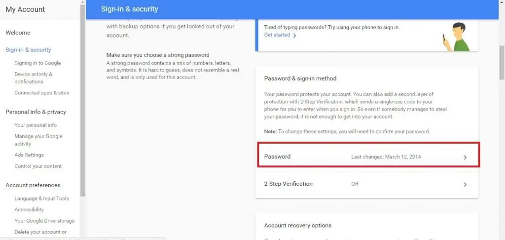 Paano baguhin ang iyong password sa google mail