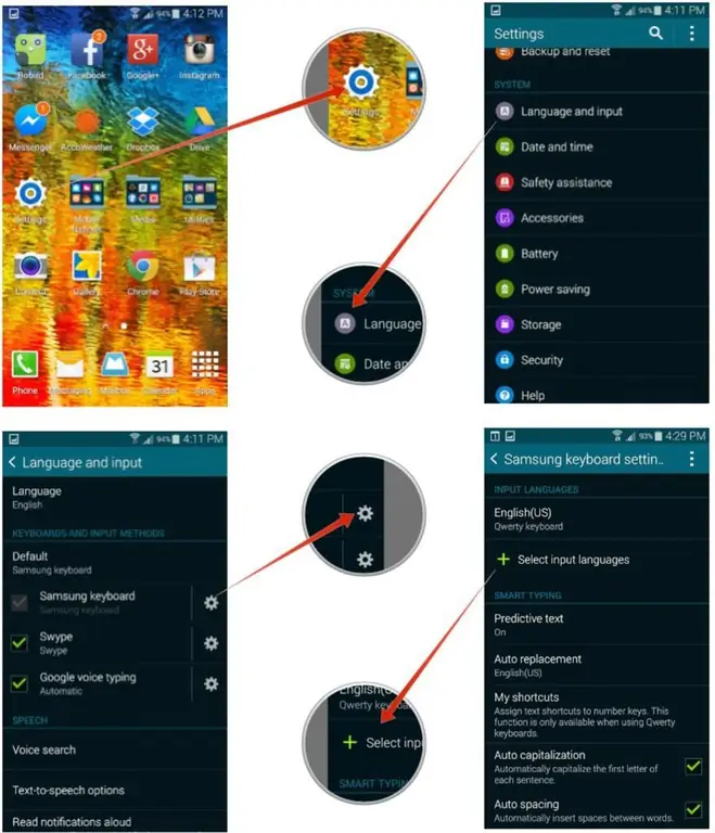 Sådan ændres inputsproget på Android