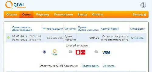 betalning för tjänster via qiwi wallet