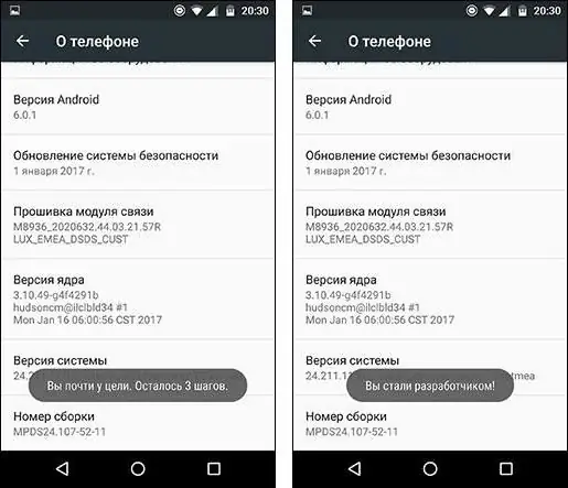 come abilitare la modalità sviluppatore Android 6 0