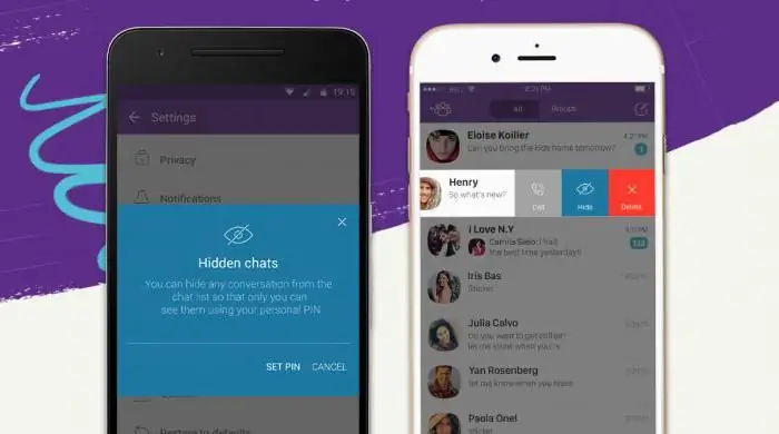 Fungua gumzo lililofichwa kwenye Viber kwenye iPhone