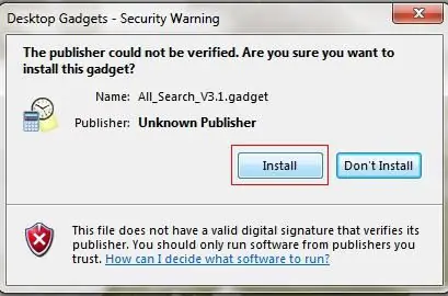 Instalacija gadgeta za Windows 7