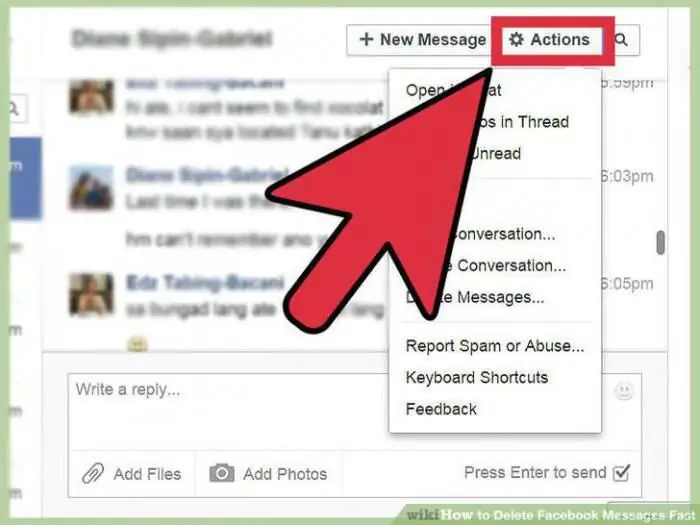 kuidas Facebookis sõnumeid kustutada