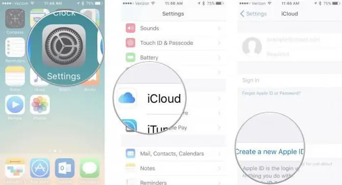 como vincular o iphone a outro id da apple