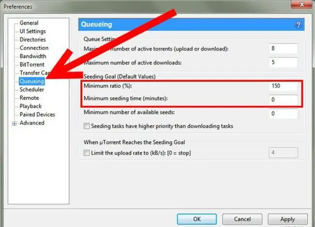 impostazione della velocità utorrent