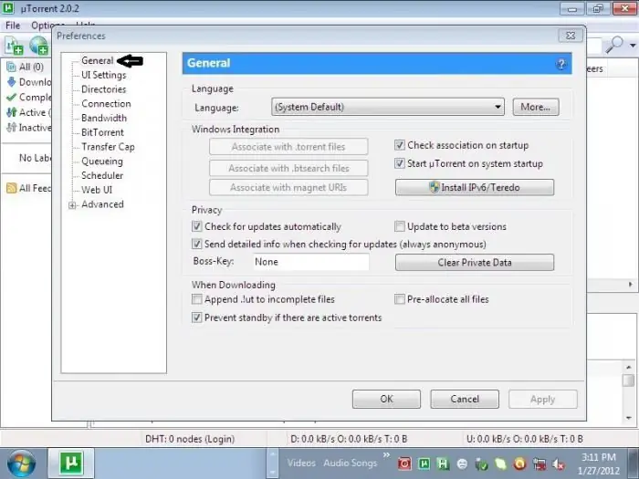 configurações ideais do utorrent