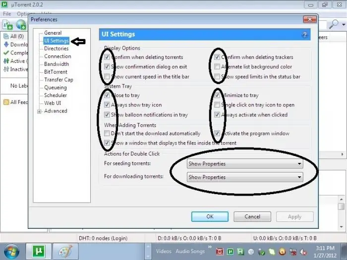 torrent müştəri utorrentinin düzgün qurulması