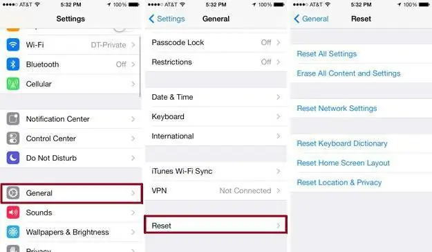 cara reset iphone ke pengaturan pabrik