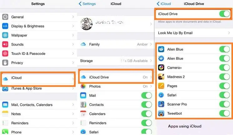 Dirbkite su failais naudodami „iCloud“