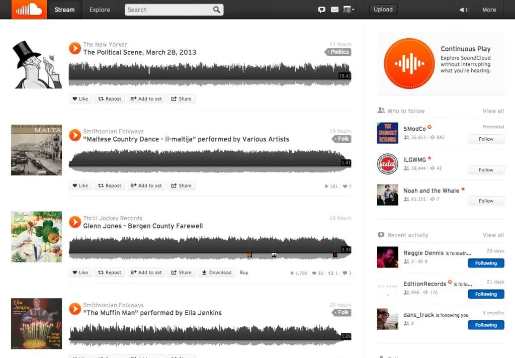 Pistes sur SoundCloud