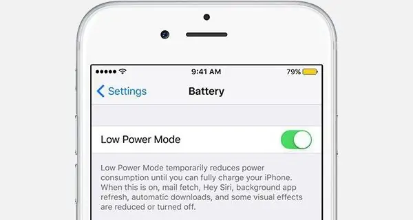 iPhone, mode d'estalvi d'energia